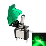 Comutator / Intrerupator metalic auto - ON si OFF, capac plastic verde
